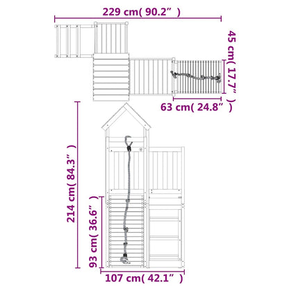 Casetta con Arrampicata in Legno di Pino Impregnato | homemem39