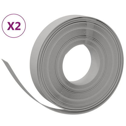 Bordature da Giardino 2 pz Grigie 10 m 10 cm in Polietilene | homemem39