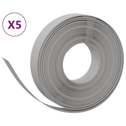 Bordature da Giardino 5 pz Grigie 10 m 10 cm in Polietilene | homemem39