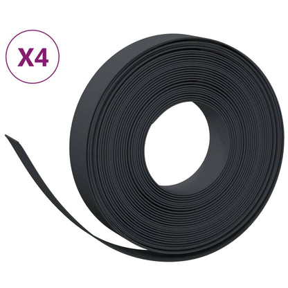 Bordature da Giardino 4 pz Nere 10 m 10 cm in Polietilene | homemem39