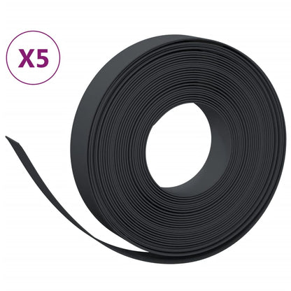 Bordature da Giardino 5 pz Nere 10 m 10 cm in Polietilene | homemem39