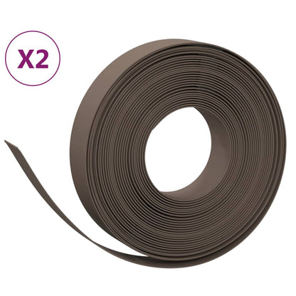 Bordature da Giardino 2 pz Marroni 10 m 10 cm in Polietilene | homemem39