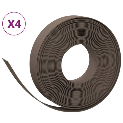 Bordature da Giardino 4 pz Marroni 10 m 10 cm in Polietilene | homemem39
