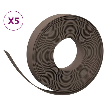 Bordature da Giardino 5 pz Marroni 10 m 10 cm in Polietilene | homemem39