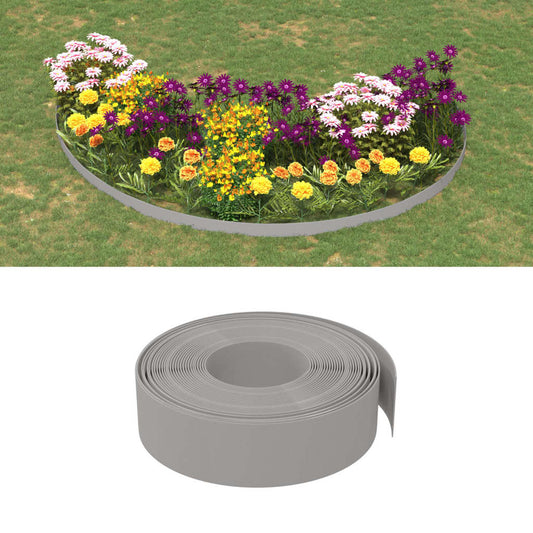 Bordature da Giardino 4 pz Grigie 10 m 15 cm in Polietilene - homemem39