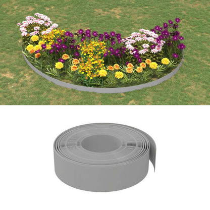 Bordature da Giardino 5 pz Grigie 10 m 15 cm in Polietilene - homemem39