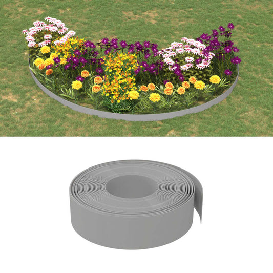 Bordature da Giardino 5 pz Grigie 10 m 15 cm in Polietilene - homemem39