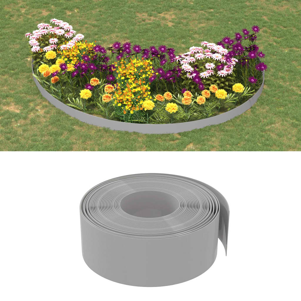 Bordature da Giardino 3 pz Grigie 10 m 20 cm in Polietilene | homemem39
