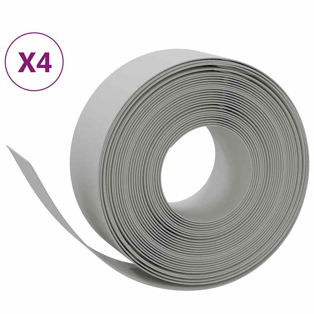 Bordature da Giardino 4 pz Grigie 10 m 20 cm in Polietilene | homemem39