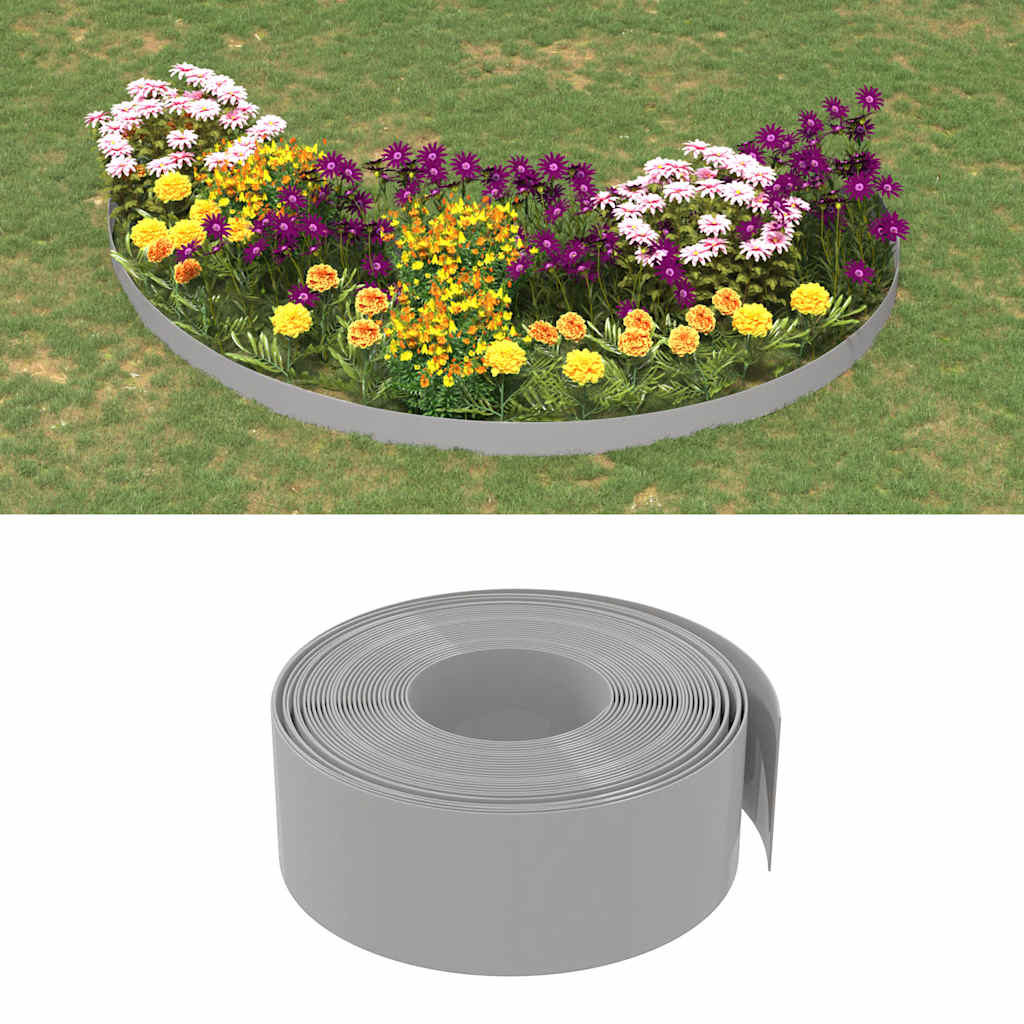 Bordature da Giardino 5 pz Grigie 10 m 20 cm in Polietilene | homemem39