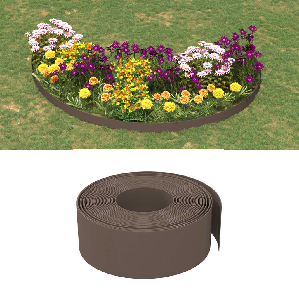 Bordature da Giardino 2 pz Marroni 10 m 20 cm in Polietilene | homemem39