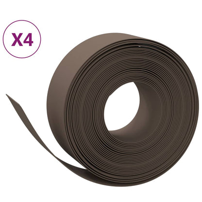 Bordature da Giardino 4 pz Marroni 10 m 20 cm in Polietilene | homemem39