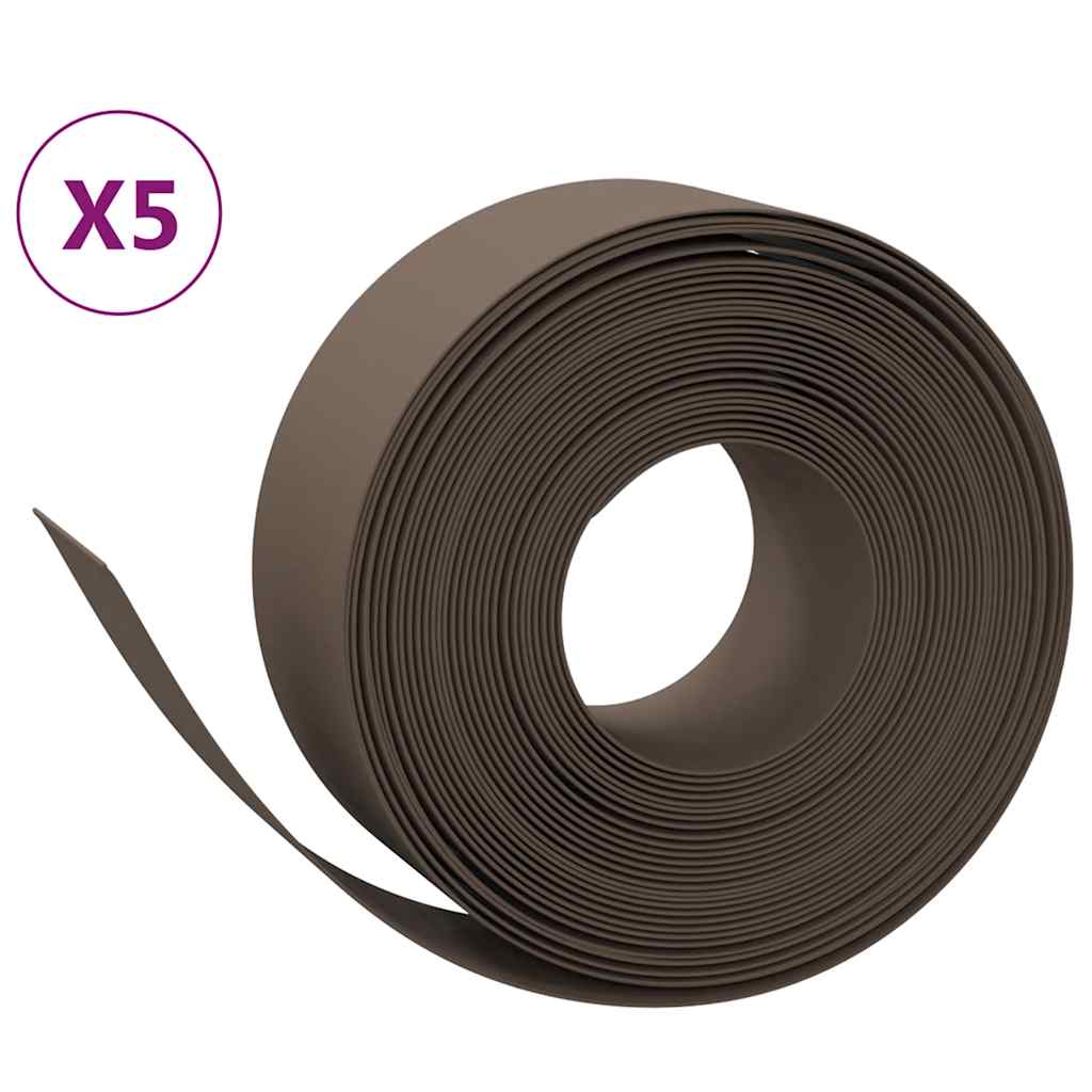 Bordature da Giardino 5 pz Marroni 10 m 20 cm in Polietilene | homemem39