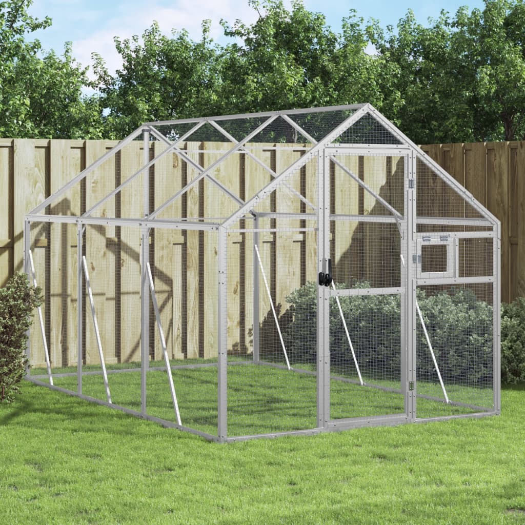 Voliera Argento 1,79x3x1,85 m in Alluminio | homemem39