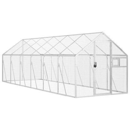 Voliera Argento 1,79x6x1,85 m in Alluminio