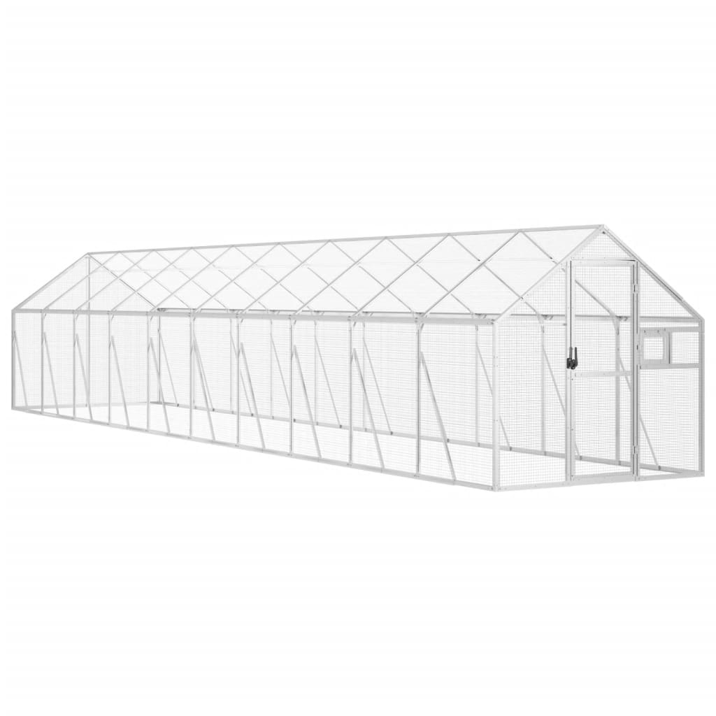 Voliera Argento 1,79x10x1,85 m in Alluminio | homemem39