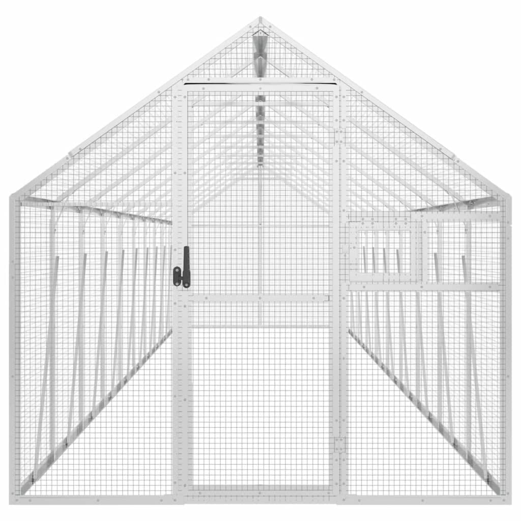Voliera Argento 1,79x10x1,85 m in Alluminio | homemem39