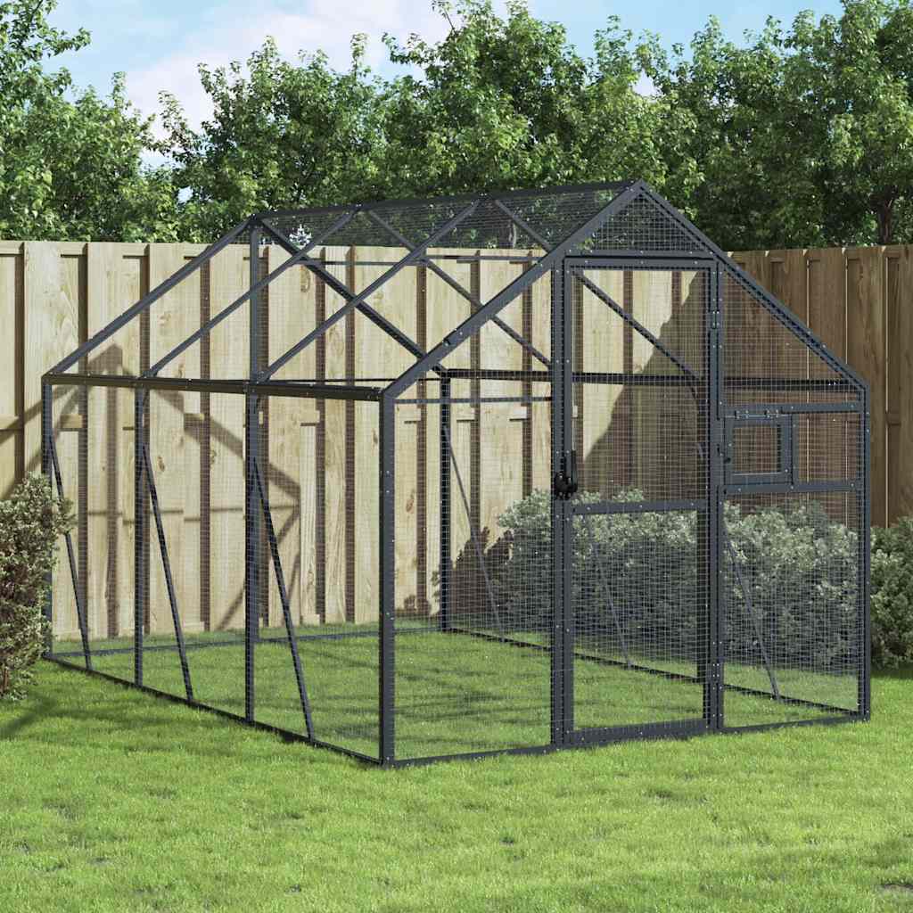 Voliera Antracite 1,79x3x1,85 m in Alluminio | homemem39