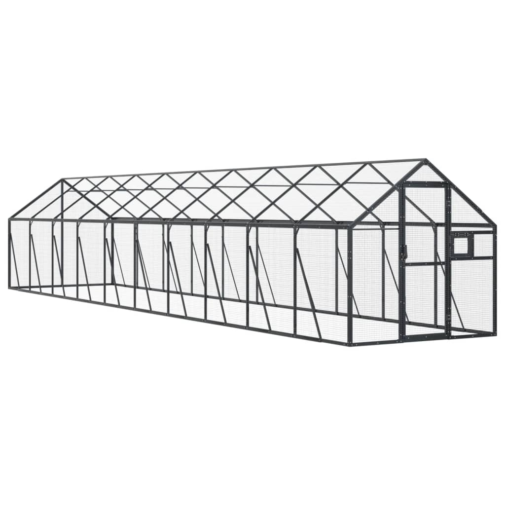 Voliera Antracite 1,79x10x1,85 m in Alluminio | homemem39