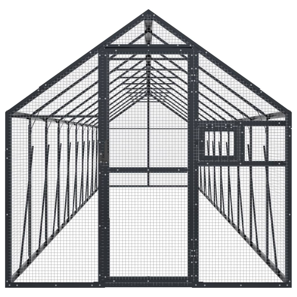 Voliera Antracite 1,79x10x1,85 m in Alluminio | homemem39