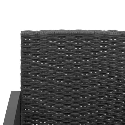 Set da Pranzo da Giardino 5 pz Nero con Cuscini in Rattan PP | homemem39