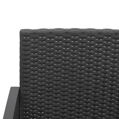 Set da Pranzo da Giardino 5 pz Nero con Cuscini in Rattan PP | homemem39