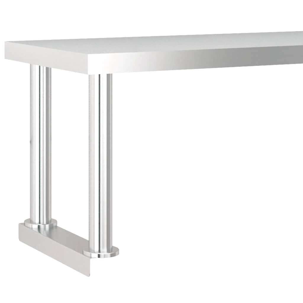 Tavolo Lavoro Cucina con Ripiano 120x60x115 cm Acciaio Inox | homemem39