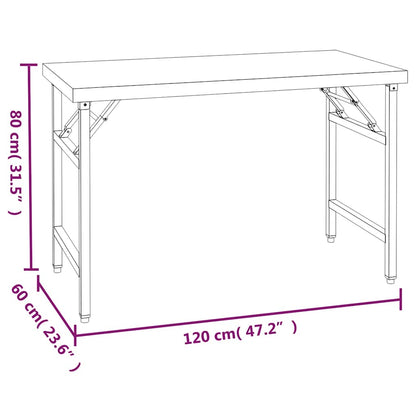 Tavolo Lavoro Cucina con Ripiano 120x60x115 cm Acciaio Inox | homemem39