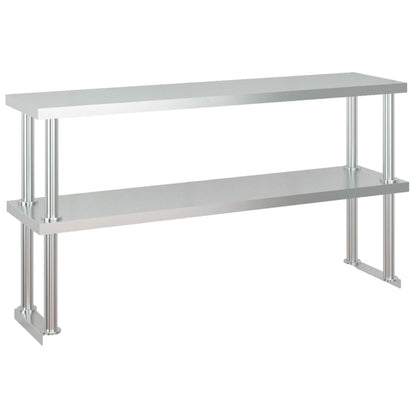 Tavolo Lavoro Cucina con Ripiano 120x60x145 cm Acciaio Inox - homemem39