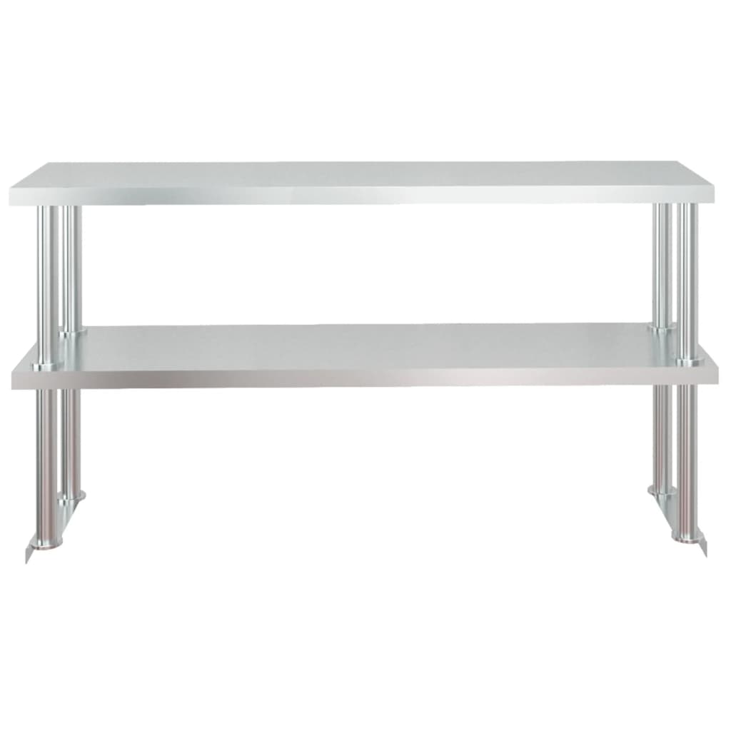 Tavolo Lavoro Cucina con Ripiano 120x60x145 cm Acciaio Inox