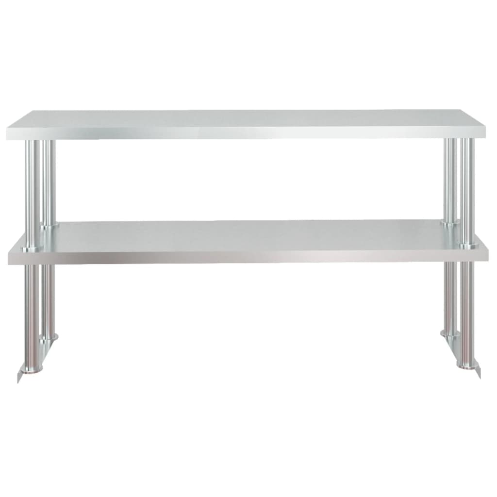 Tavolo Lavoro Cucina con Ripiano 120x60x145 cm Acciaio Inox - homemem39