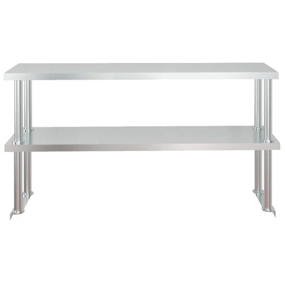 Tavolo Lavoro Cucina con Ripiano 120x60x145 cm Acciaio Inox - homemem39