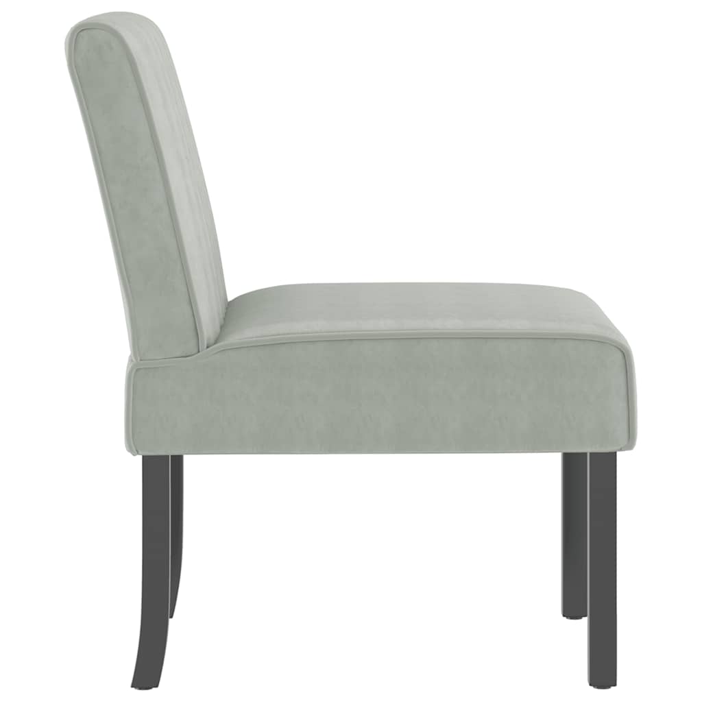 Sedia Pantofola Grigio Chiaro in Velluto