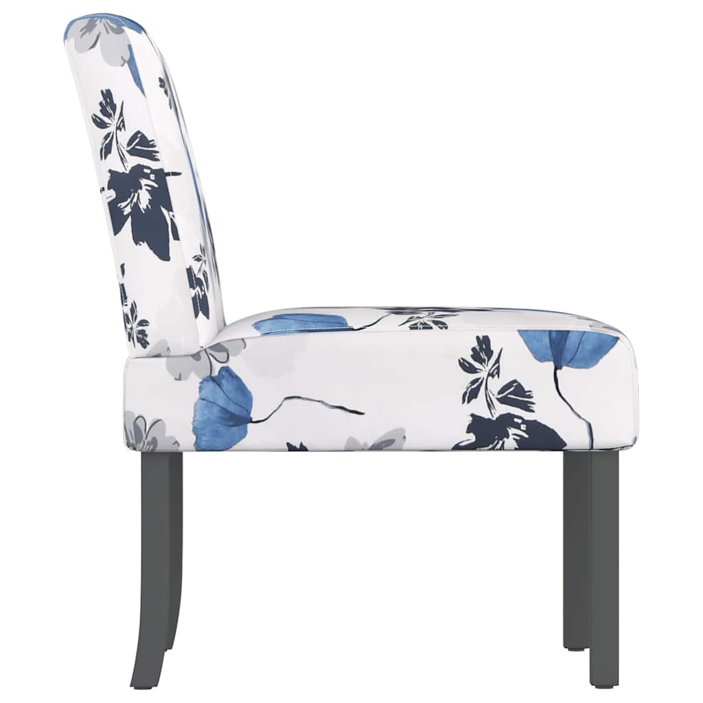 Sedia Pantofola in Tessuto Fiori Blu