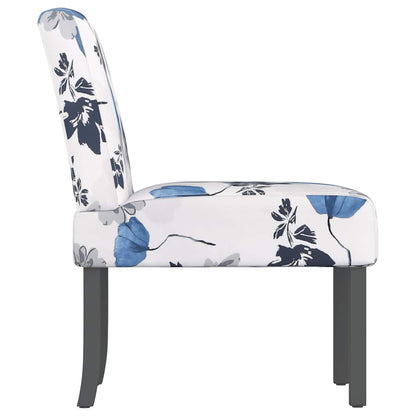 Sedia Pantofola in Tessuto Fiori Blu