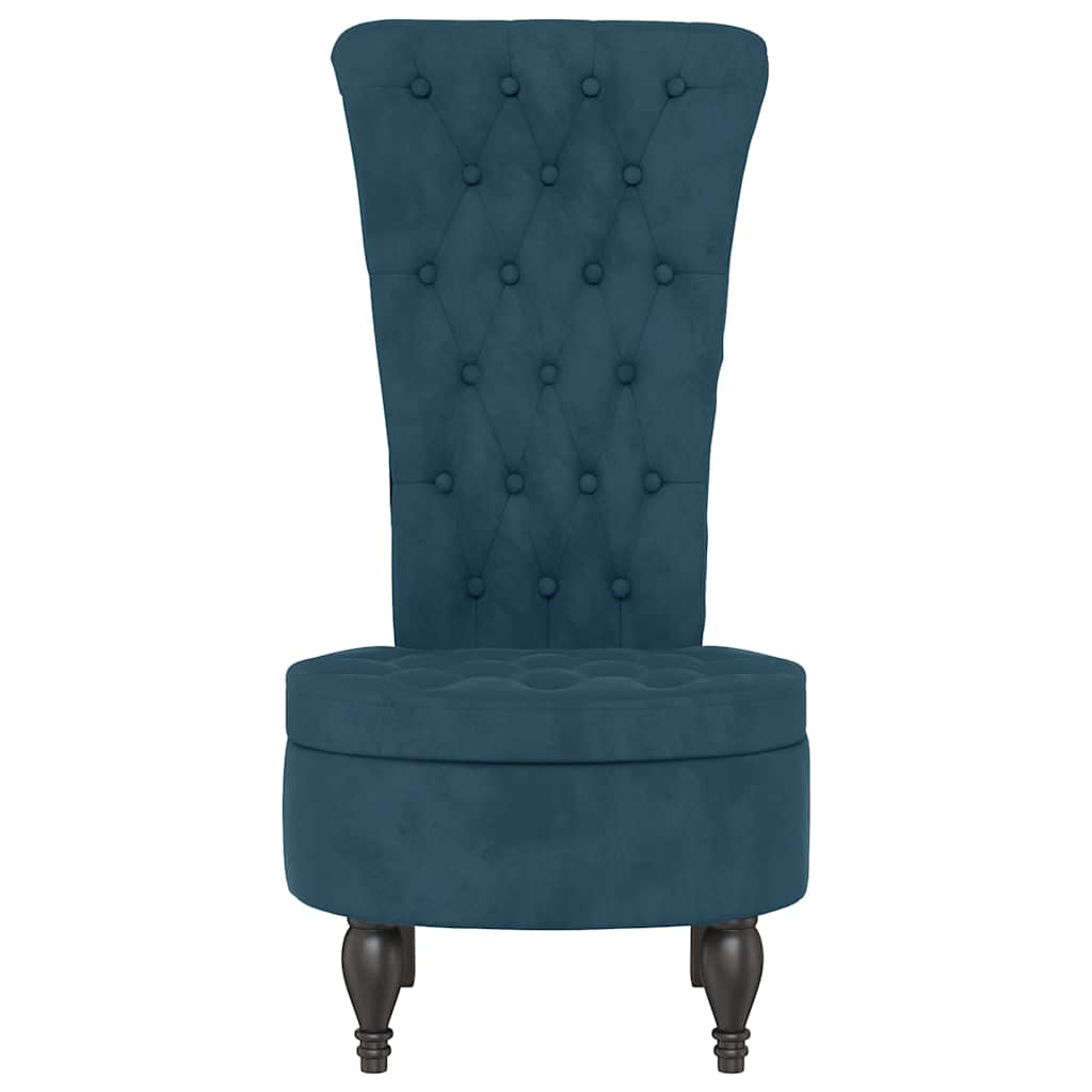 Sedia con Schienale Alto Design con Bottoni in Velluto Blu | homemem39