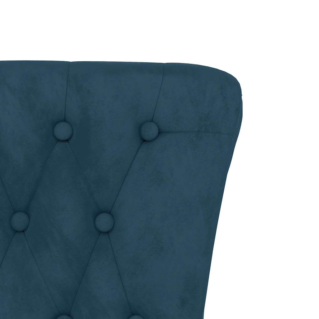 Sedia con Schienale Alto Design con Bottoni in Velluto Blu | homemem39