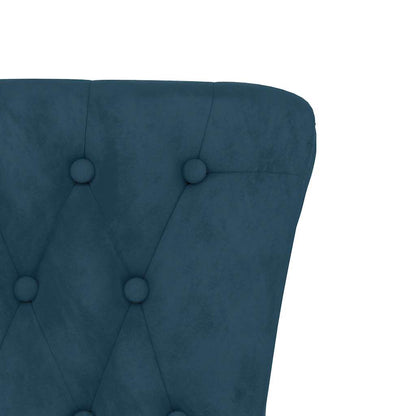 Sedia con Schienale Alto Design con Bottoni in Velluto Blu | homemem39
