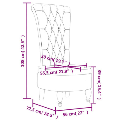 Sedia Schienale Alto Design con Bottoni in Velluto Grigio Scuro - homemem39