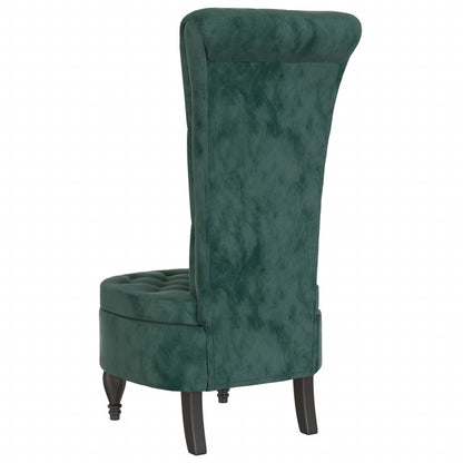 Sedia Schienale Alto Design con Bottoni in Velluto Verde Scuro - homemem39