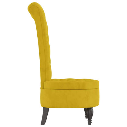 Sedia con Schienale Alto Design con Bottoni in Velluto Giallo | homemem39