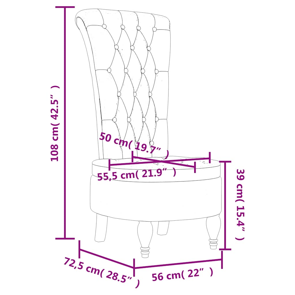 Sedia con Schienale Alto Design con Bottoni in Velluto Giallo - homemem39