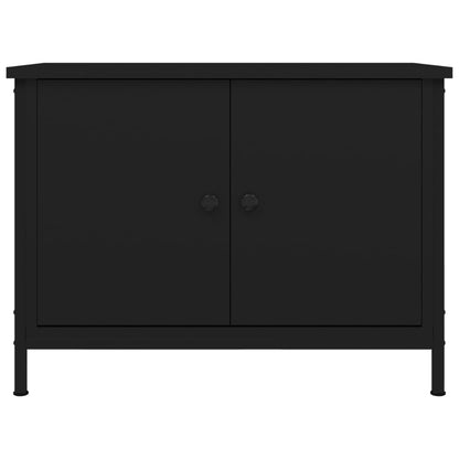 Mobile Porta TV con Ante Nero 60x35x45 cm in Legno Multistrato