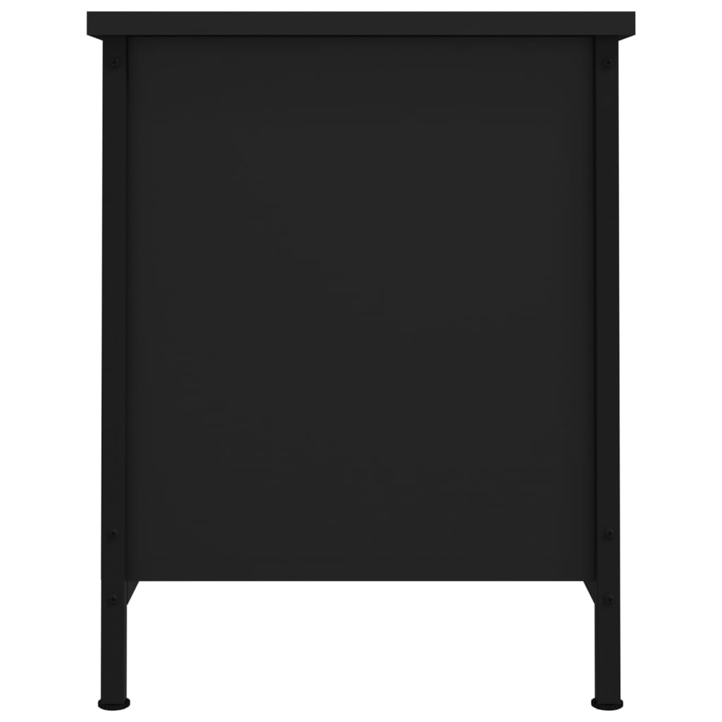 Mobile Porta TV con Ante Nero 60x35x45 cm in Legno Multistrato