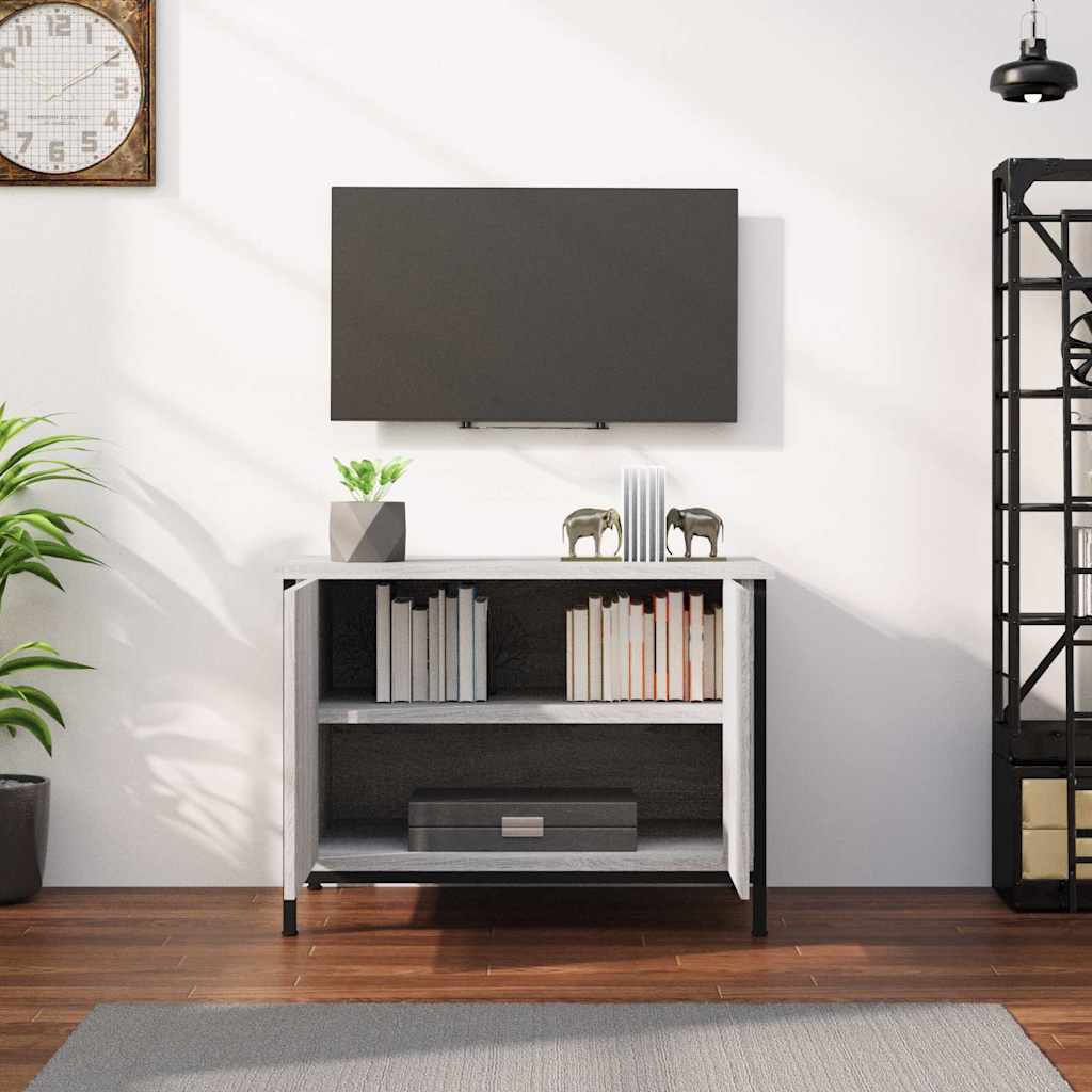 Mobile TV con Ante Grigio Sonoma 60x35x45 cm Legno Multistrato | homemem39
