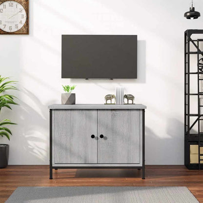 Mobile TV con Ante Grigio Sonoma 60x35x45 cm Legno Multistrato | homemem39