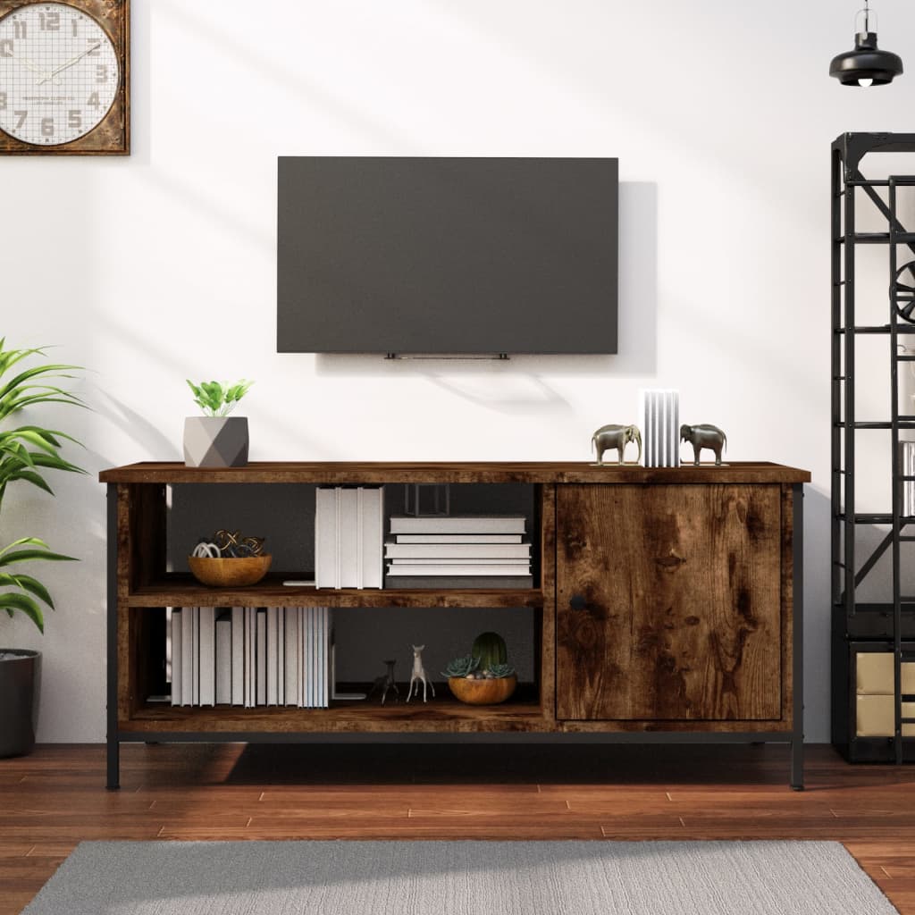 Mobile TV Rovere Fumo 100x40x45 cm in Legno Multistrato | homemem39