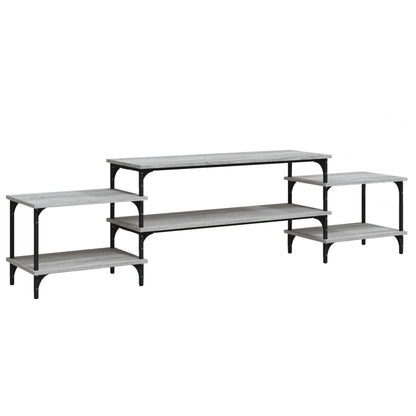 Mobile Porta TV Grigio Sonoma 197x35x52 cm in Legno Multistrato