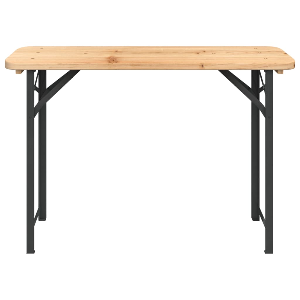 Set Tavolo Birreria Pieghevole 3 pz in Legno Massello di Abete - homemem39