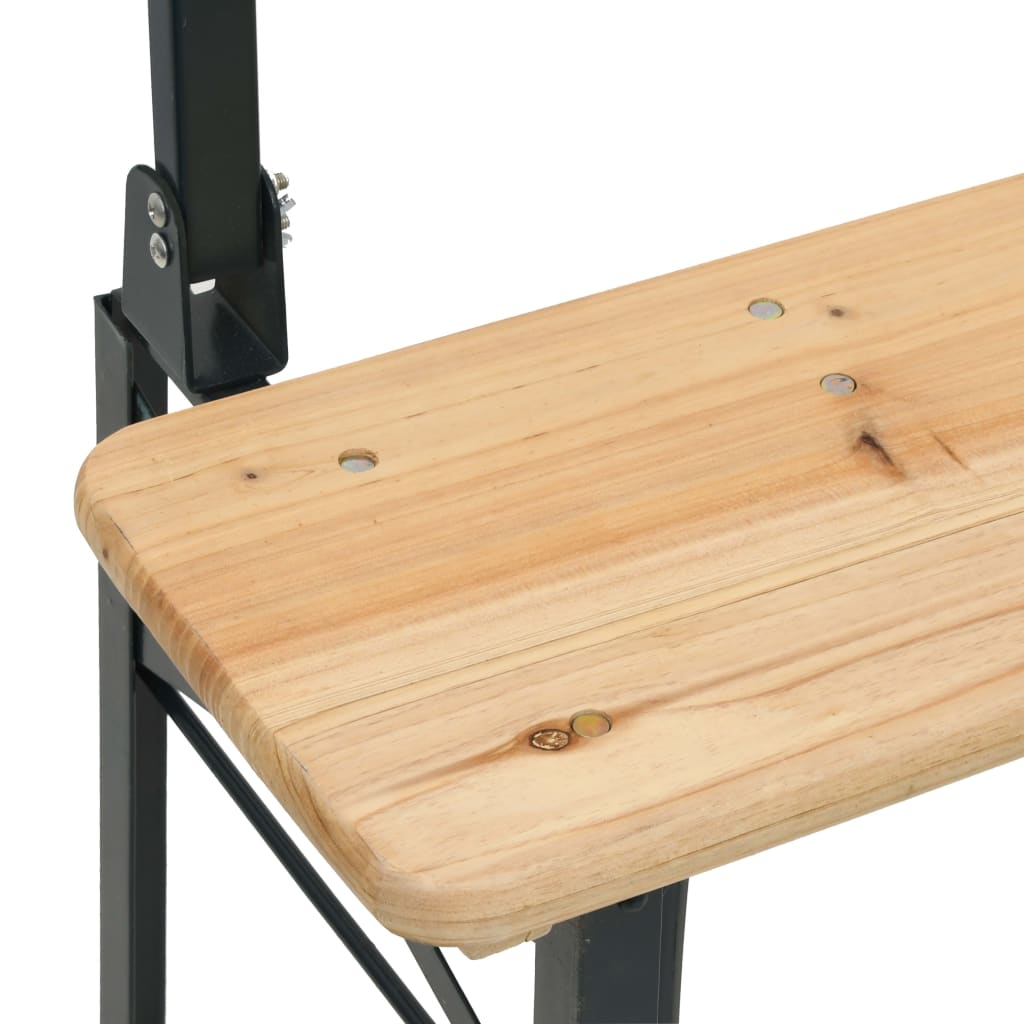 Set Tavolo Birreria Pieghevole 3 pz in Legno Massello di Abete - homemem39